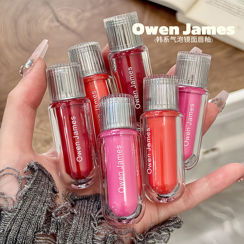 OWENJAMES气泡唇釉镜面水光保湿滋润持久显白速干成膜口红ins少女