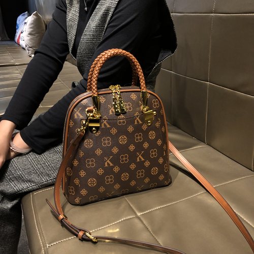 香港品牌复古时尚印花休闲手提包