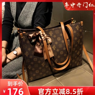 香港品牌包包女大容量2024新款 高级感真皮手提托特包休闲单肩大包