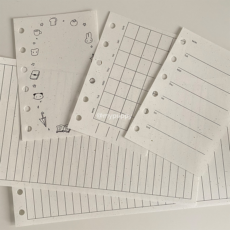 mypuppy草绿斑点纸活页内芯m5/A7手账内页