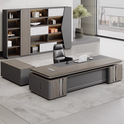 老板桌办公桌椅组合轻奢高级感