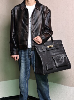 Hac Cargo40，茶芯马皮，复古铜扣，礼品版简配做法，实拍