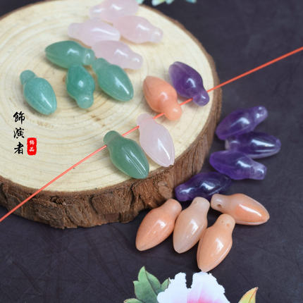 天然石水晶玛瑙立体雕刻直孔玉兰花花苞 diy发簪步摇吊饰配件饰品
