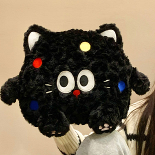 暖宝宝女生敷肚子 冬天暖手防爆正品 黑色猫咪热水袋充电式 2024新款