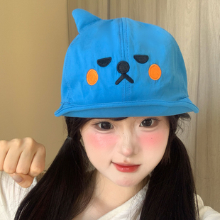 可爱酷儿双面可戴棒球帽女夏季软檐大头围显脸小鸭舌帽子2026新款