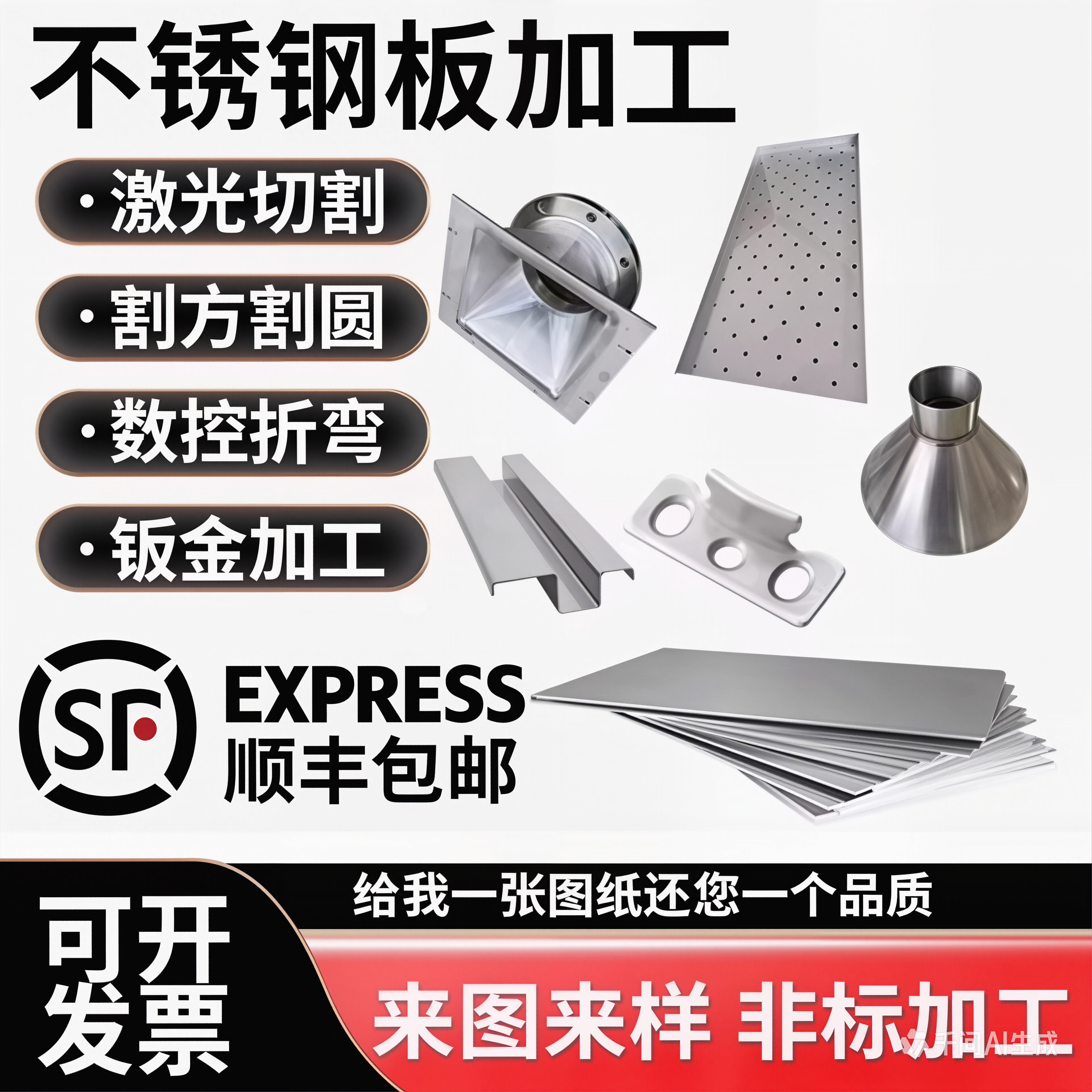 不锈钢板定制激光切割折弯焊接图片