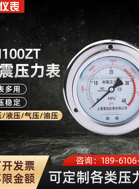 耐震压力表YN100ZT轴向带边表盘固定式压力表气压水压油压液压表