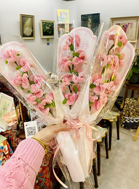 花束单只枝企业定制北京礼物节日扭扭棒玫瑰花成品豌豆花郁金香