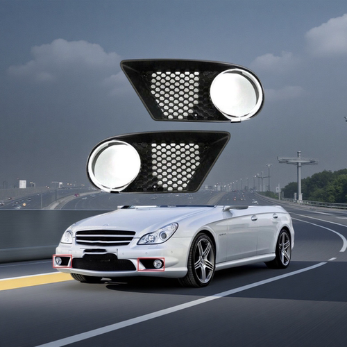 适用奔驰CLS63AMG前杠通风网CLS320雾灯框格栅底坐CLS55雾灯W219