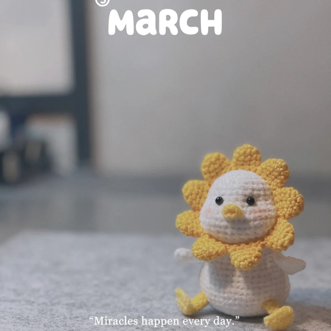 diy手工编织玩偶挂件粥粥鸭材料包可爱 秋千鸭毛线解闷车内装饰品