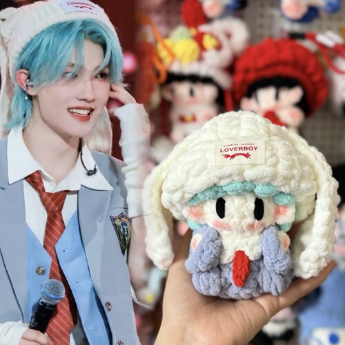 苏新皓成品手工钩织软糖垂耳兔可爱造型挂件玩偶演唱会周边包挂件