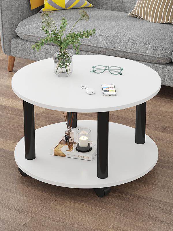 茶几出租房用经济型可移动客厅家用民宿小户型岩板圆形单个小茶桌