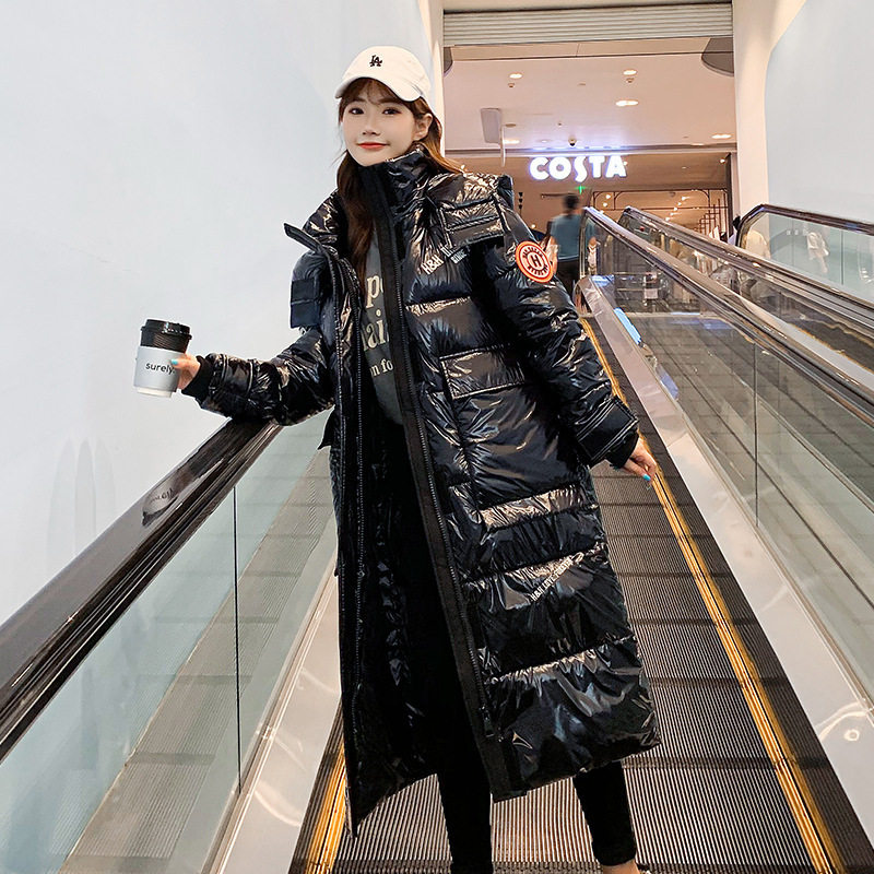 亮面羽绒棉服冬季2024年潮ins超火新款韩版宽松中长款加厚外套女
