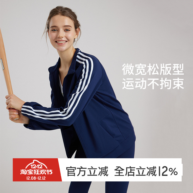 gymna运动外套女立领复古开衫