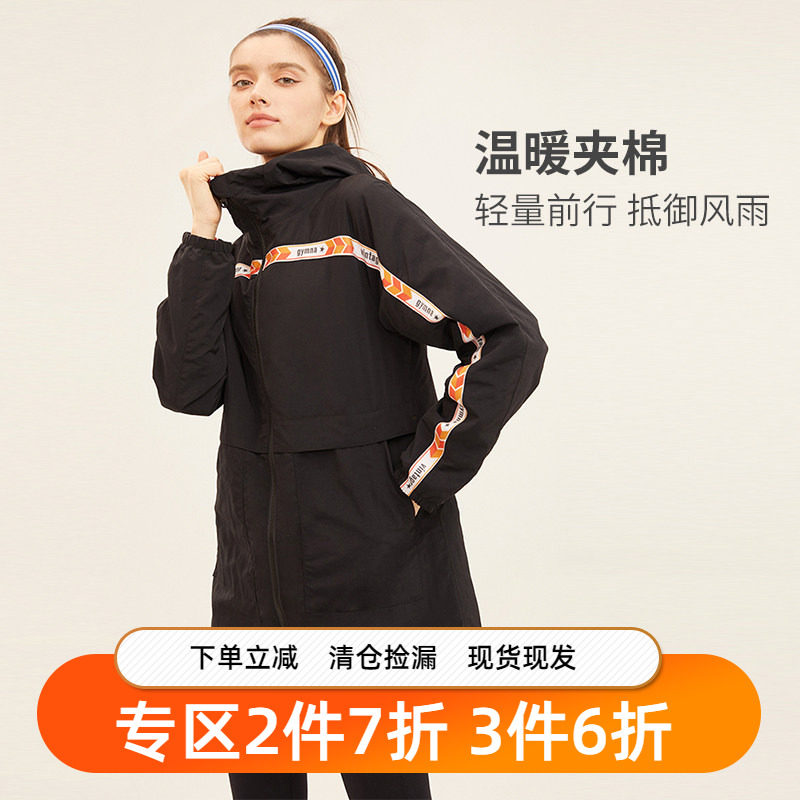 gymna复古运动棉服秋冬外套宽松连帽户外休闲防风保暖大衣女新款