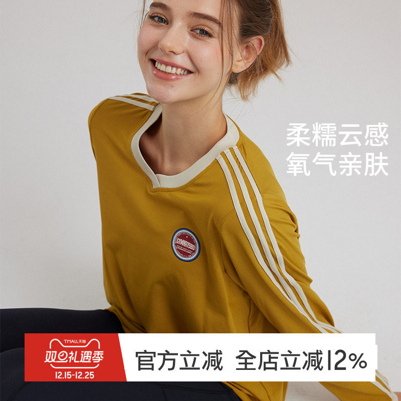 gymna美式复古运动T恤宽松圆领复古速干T恤学院风健身训练服球衣