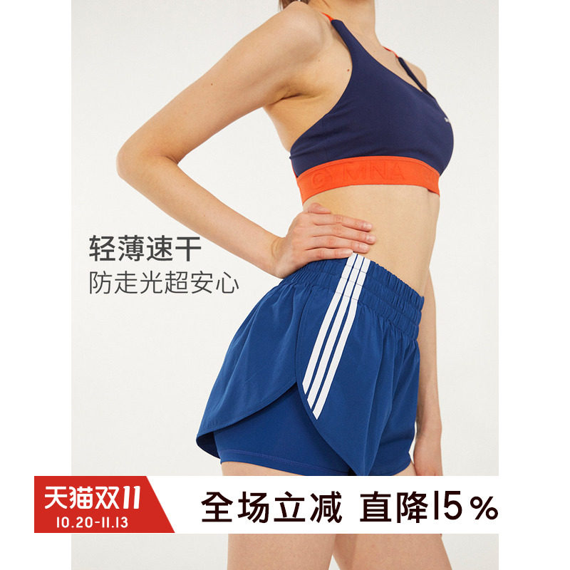 gymna运动短裤梭织速干宽松防走光学院外穿跑步口袋训练裤女夏新