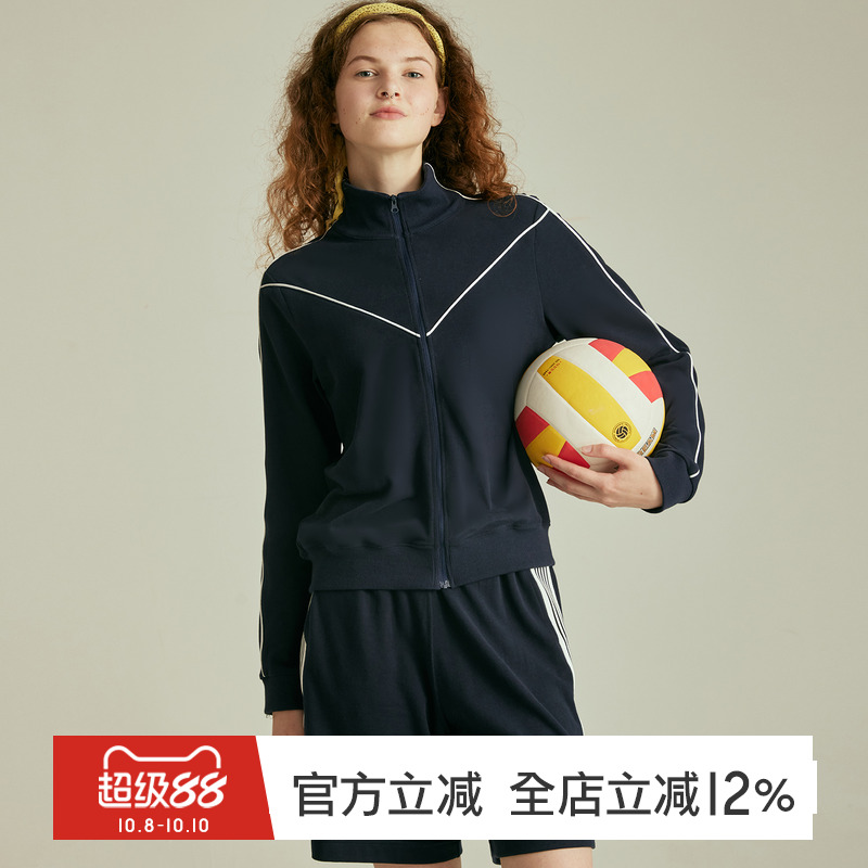 GYMNA复古运动外套女绒感开衫