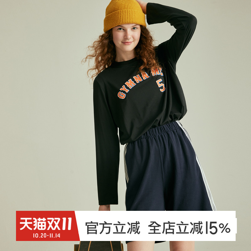 GYMNA复古运动长袖T恤