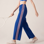 速干轻薄弹力跑步9分裤 美式 女宽松直筒休闲裤 gymna复古学院运动裤