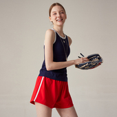 gymna复古运动套装 跑步训练服两件套 宽松休闲速干背心假两件短裤