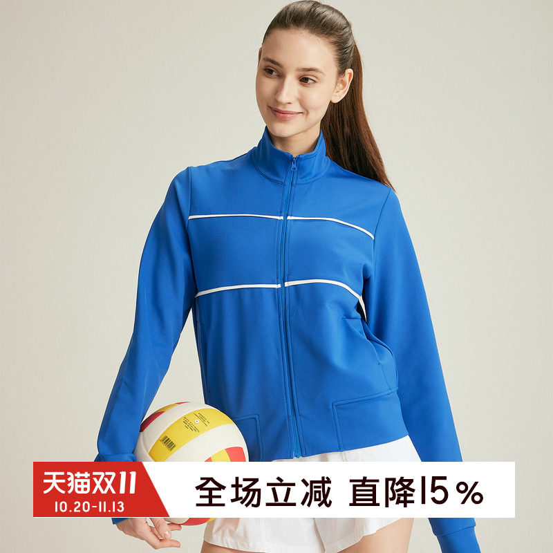 gymna运动外套撞色拼接立领拉链夹克女短款正肩显瘦速干休闲上衣