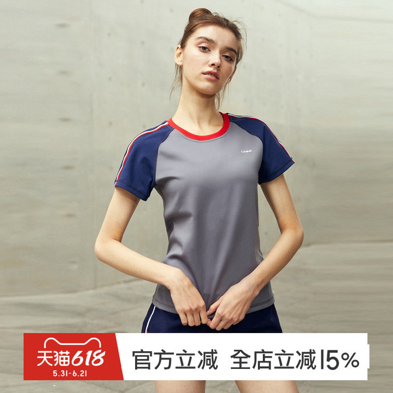 gymna春学院风显瘦跑步运动健身瑜伽短袖上衣紧身T恤专业训练服女