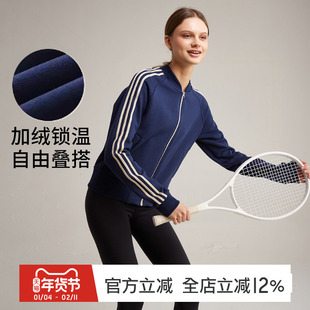 gymna复古运动外套宽松休闲加绒上衣学院风长袖立领美式夹克新款