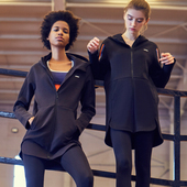 拉链衫 运动休闲外套显瘦长袖 户外拼接健身衣女 长款 gymna春新品