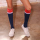 gymna原创复古学院风压缩长筒袜专业健身瑜伽跑步马拉松护腿袜女