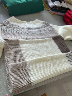 日本时尚DEICY秋冬拼色针织毛衣裙302050074慵懒风