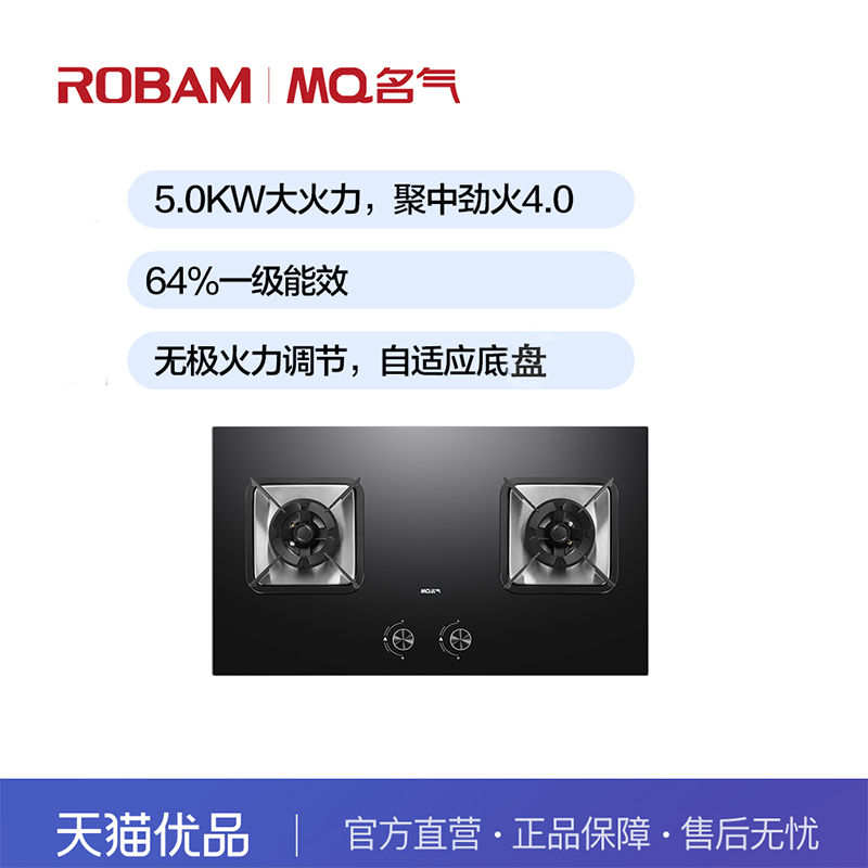 名气5.0Kw嵌入式燃气灶大火力