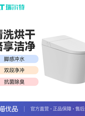 瑞尔特G19A双段净冲智能马桶带清洗烘干坐便器脚感冲水抗菌除臭