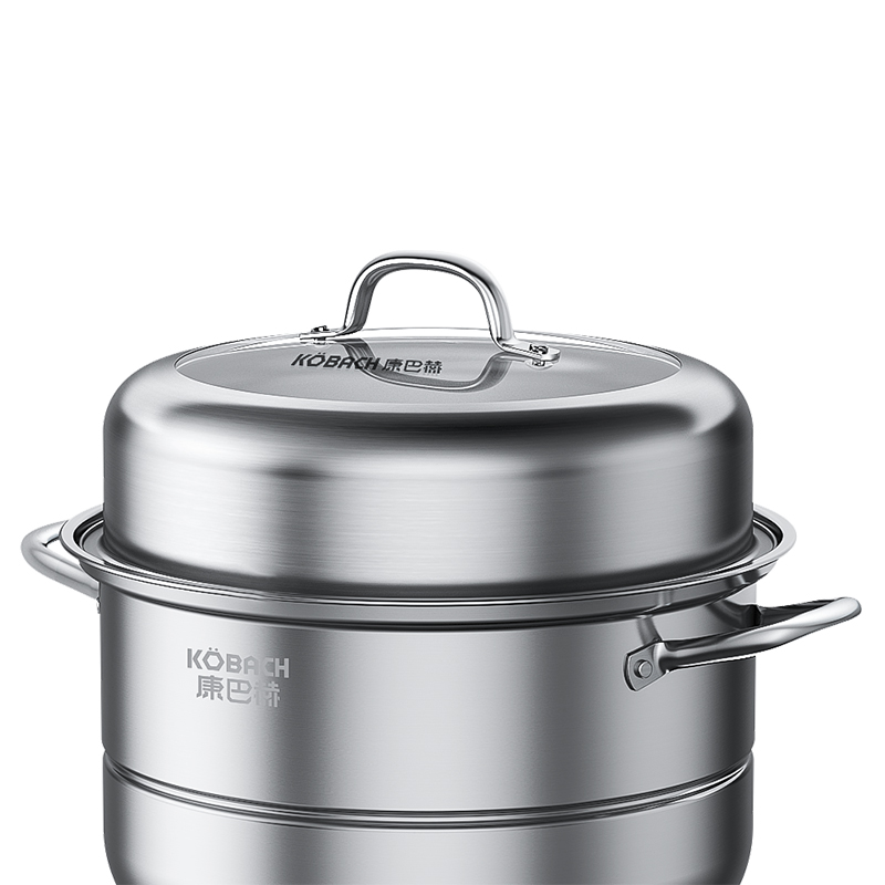 康巴赫欧式不锈钢双层蒸锅28cm