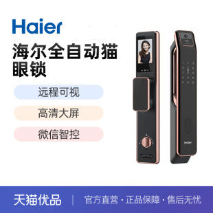 海尔智能门锁指纹锁密码 锁电子锁猫眼大屏家用防盗SV21Pro霸王