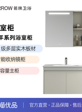 箭牌锦年AFD6G31009D-JN搭配灯带智能浴室柜【含配件不含龙头】