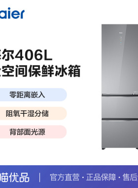 Haier/海尔 BCD-406WLHD314ASU1灰 冰箱