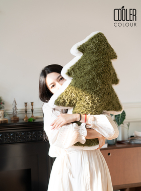 【新增浅绿圣诞树抱枕】Coolercolour原创松树异形毛绒抱枕靠枕