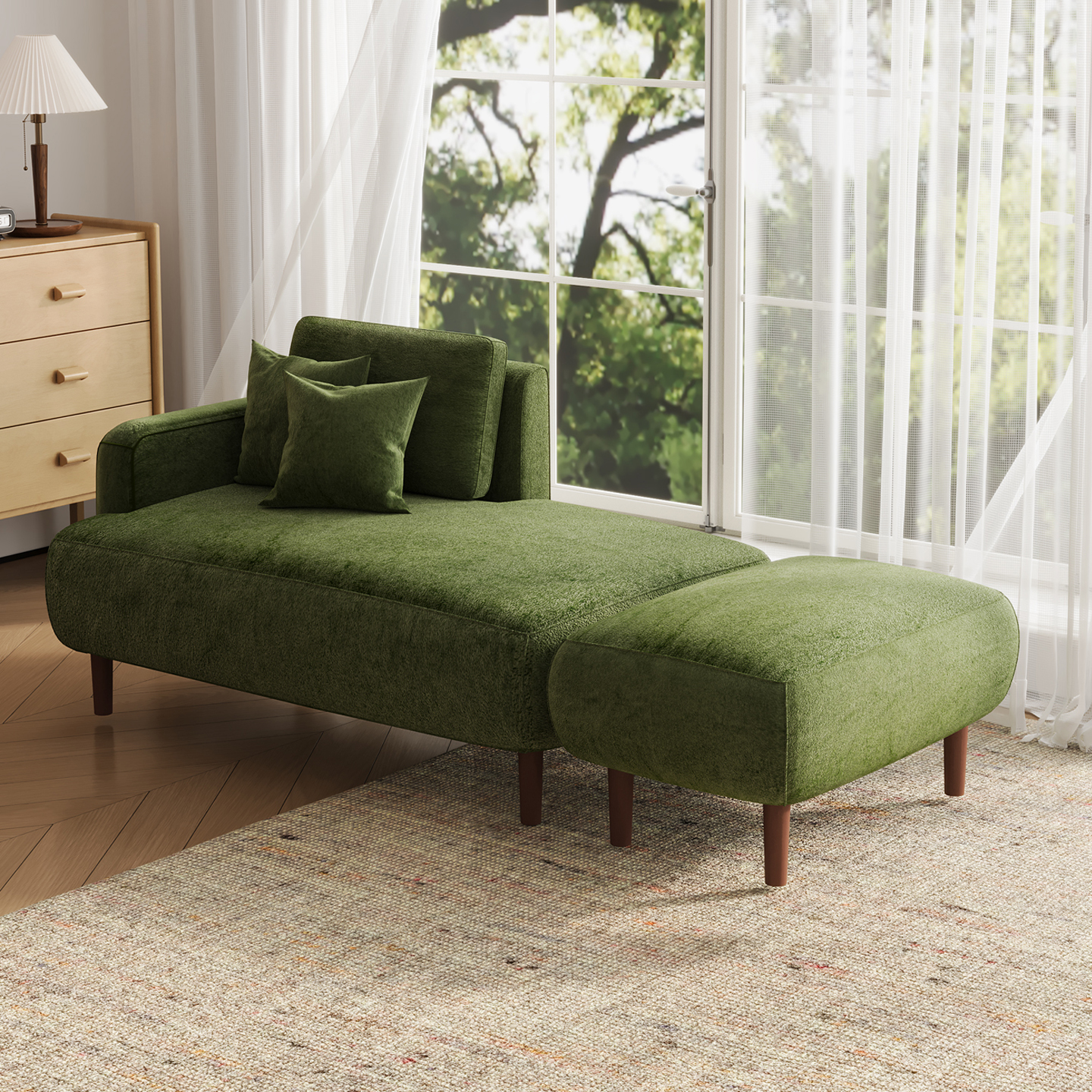 雪尼尔贵妃位沙发模块组合