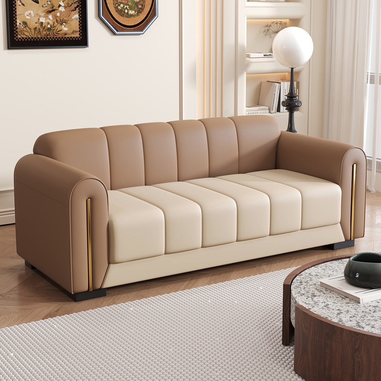 轻奢高级感窄款沙发客厅小户型双人出租房三人位服装店小沙发