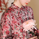 不蔓不枝 改良旗袍裙提花印花显瘦文艺复古百搭原创设计冬 从欢