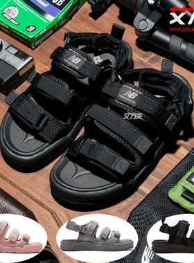 NEW BALANCE沙滩凉鞋拖鞋男女情侣嫩粉反光黑 SD3205BBW PPC BKR
