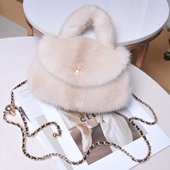 2025新款 秋冬时尚 水貂毛手提皮草女包高级感毛毛包包