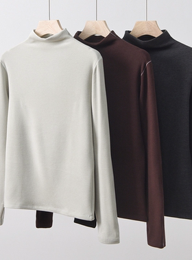 蕉-连领打底衫德加绒加厚保暖上衣女款半高领打底衫百搭C25C39