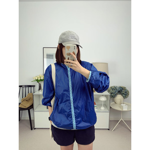 AMV薄款jacket wavybow美式复古撞色防晒皮肤衣薄外套25春夏新款