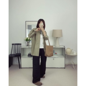 fk竹纤维薄款松紧腰空气感阔腿直筒裤24秋冬新款【鸬鹚】