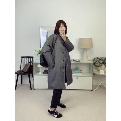 小众YP简约风立领白鸭绒轻盈保暖立领中长款羽绒服外套25秋冬新款