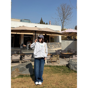 鸬鹚 Bc耳仔铁链酵素水洗人丝混纺直筒牛仔裤 26春夏新款