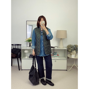 鸬鹚 菱格绗缝薄棉内胆马甲25秋冬新款 bour风格 英伦Bar