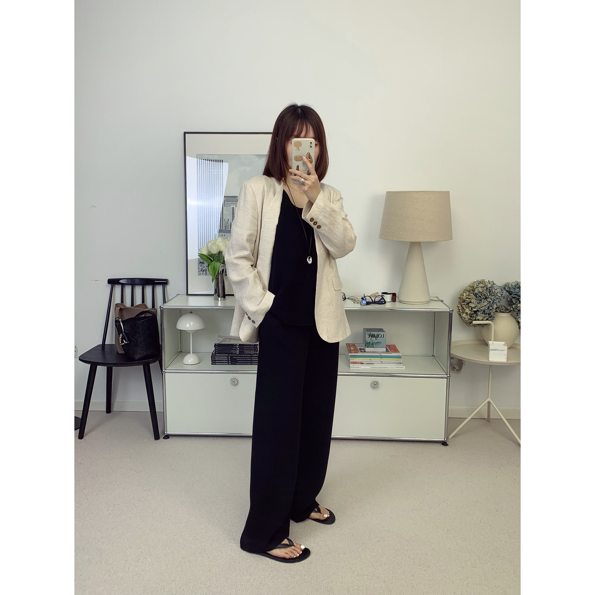 松弛感天然亚麻面料薄款宽松无领西装外套 26春夏新款【鸬鹚】